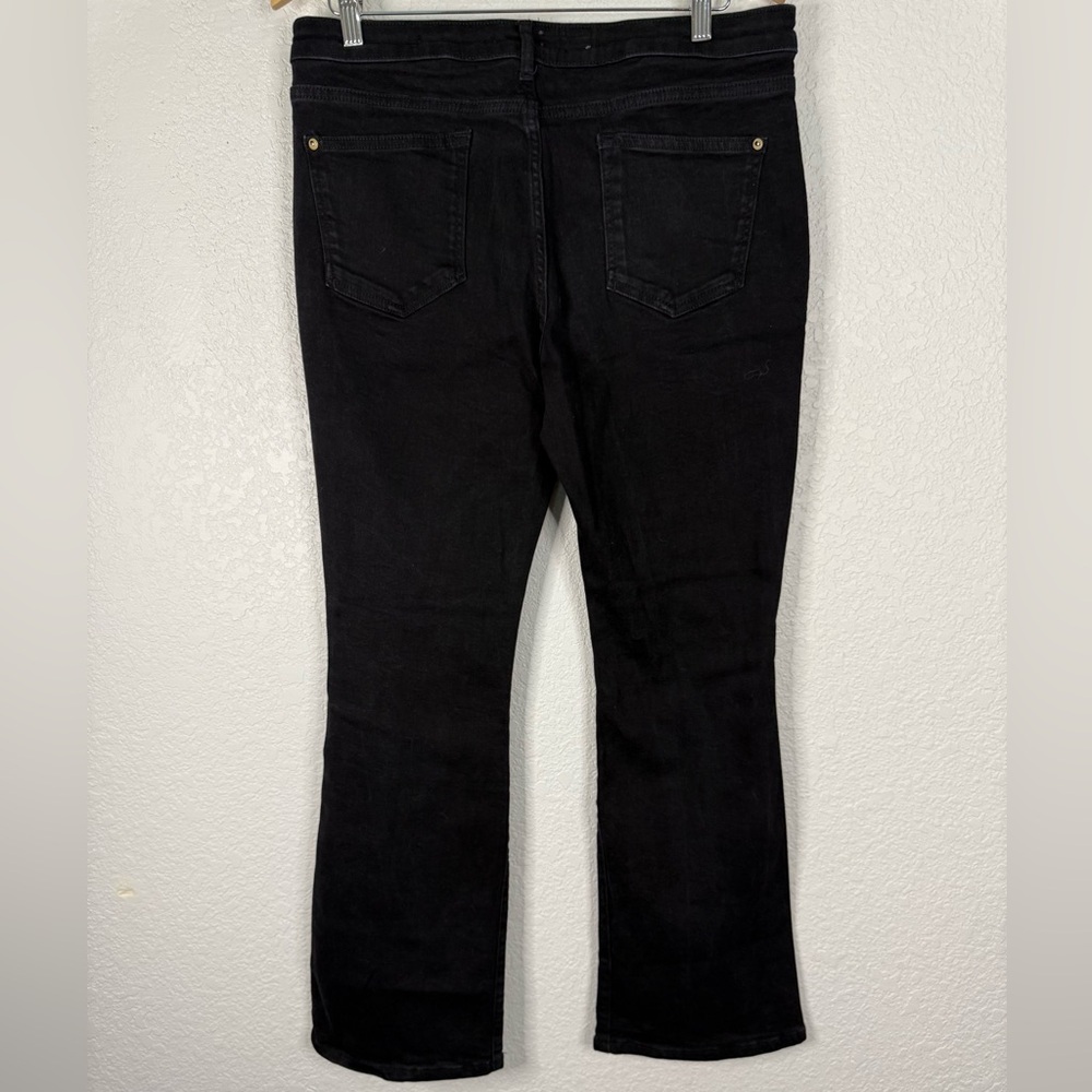 Anthropologie Pilcro The Icon Mid Rise Flare Black Wash Jeans Casual Boho Office - Picture 3 of 10